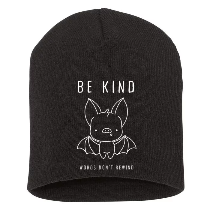 Be Kind Words DonT Rewind Cute Bat Short Acrylic Beanie