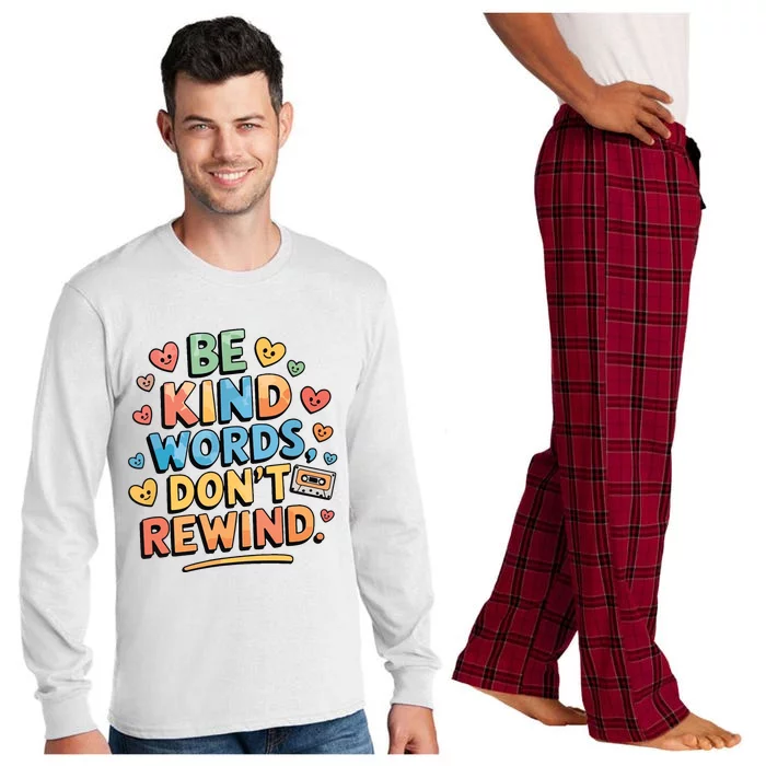 Be Kind Words DonT Rewind Funny Long Sleeve Pajama Set