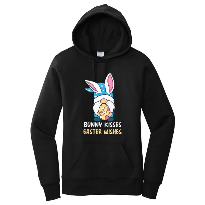 Bunny Kisses Waster Wishes Gnome Easter Day Gift Women's Pullover Hoodie