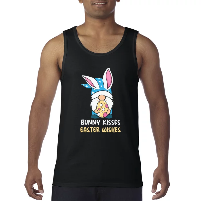 Bunny Kisses Waster Wishes Gnome Easter Day Gift Tank Top