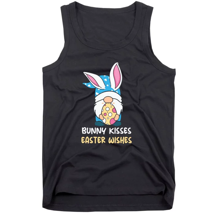 Bunny Kisses Waster Wishes Gnome Easter Day Gift Tank Top