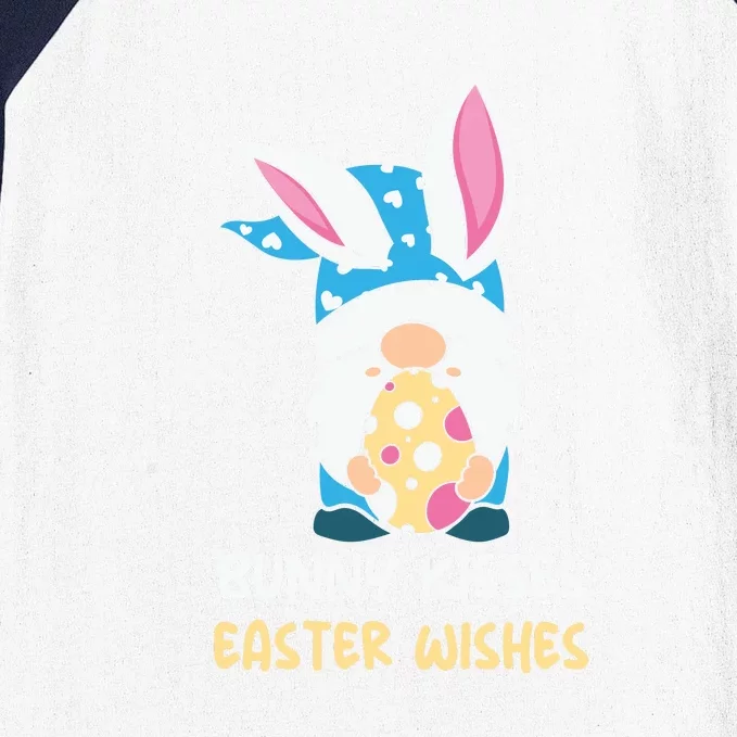 Bunny Kisses Waster Wishes Gnome Easter Day Gift Baseball Sleeve Shirt