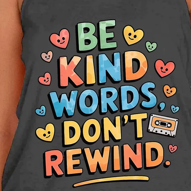 Be Kind Words DonT Rewind Women's Knotted Racerback Tank