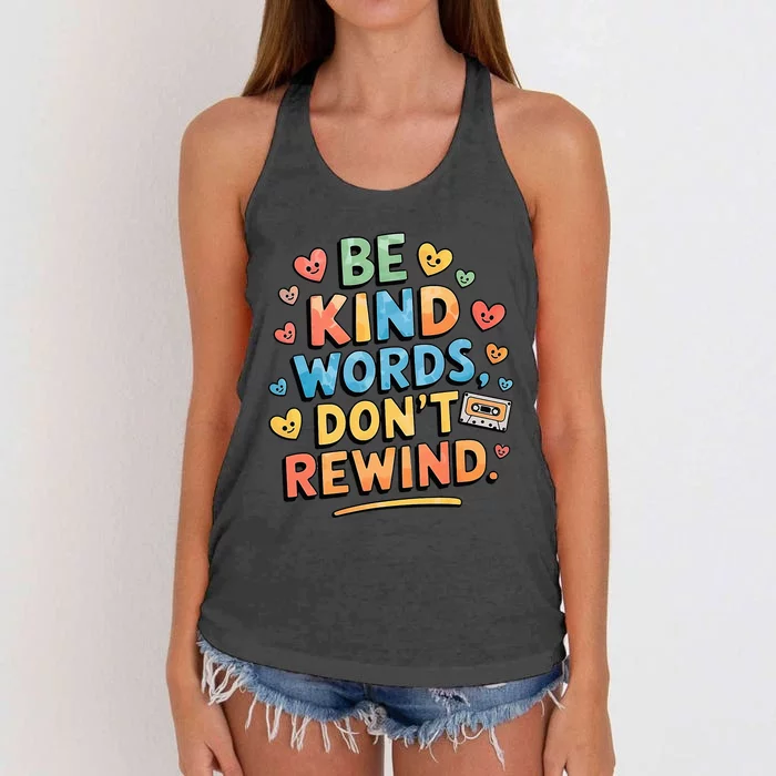 Be Kind Words DonT Rewind Women's Knotted Racerback Tank