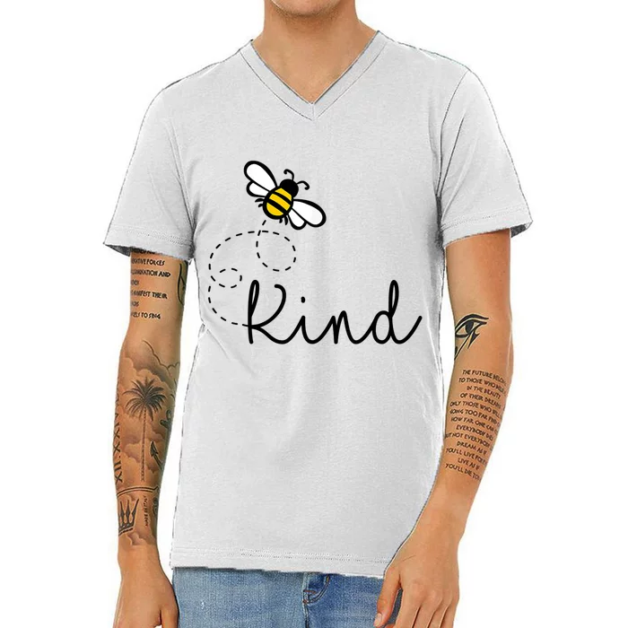 Be Kind Womens Shirt, Bumble Bee, Inspirational Teacher Love V-Neck T-Shirt