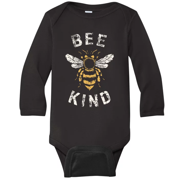 Be Kind Women Inspirational Kindness Cute Funny Bee Graphic Baby Long Sleeve Bodysuit