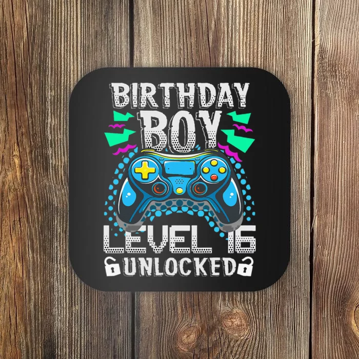 Birthday Level 16 Unlocked Gamer 16th Birthday Gift Coaster