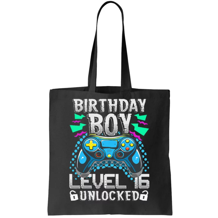 Birthday Level 16 Unlocked Gamer 16th Birthday Gift Tote Bag