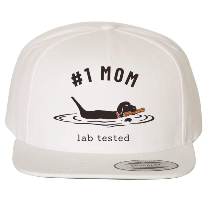 Black Lab 1 Mom Labrador Retriever Owner Mother's Day Wool Snapback Cap