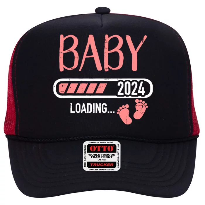 Baby Loading 2024 For Pregnancy Announcement High Crown Mesh Trucker Hat