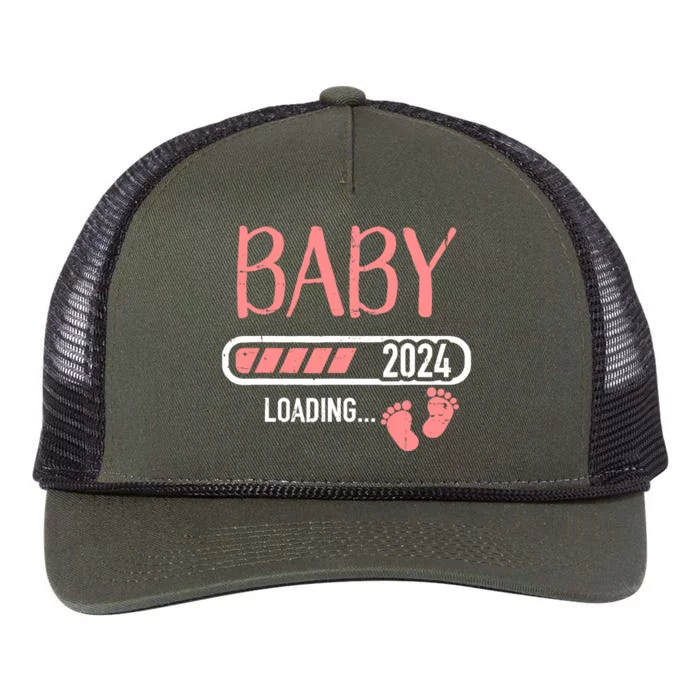 Baby Loading 2024 For Pregnancy Announcement Retro Rope Trucker Hat Cap