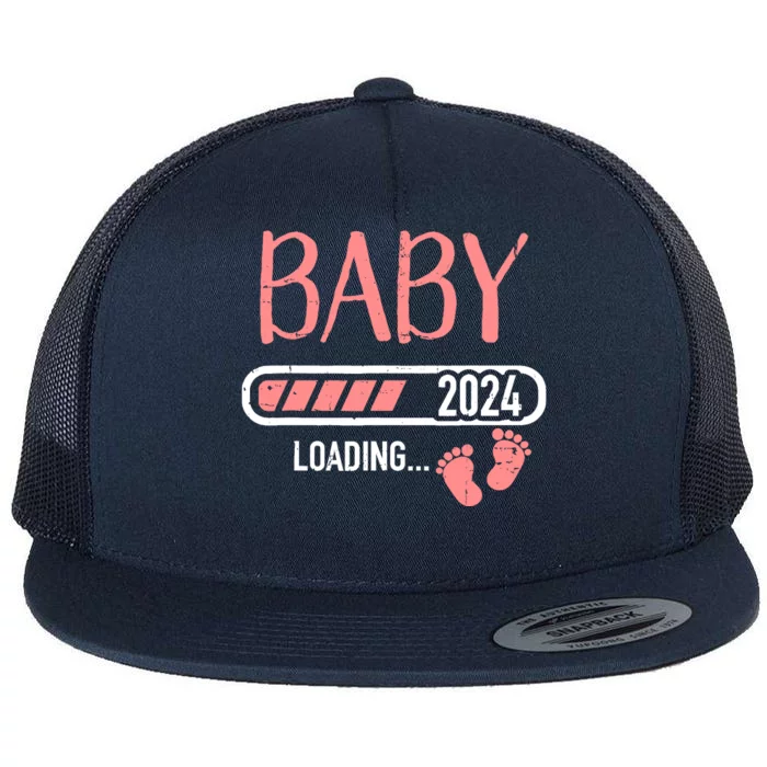 Baby Loading 2024 For Pregnancy Announcement Flat Bill Trucker Hat