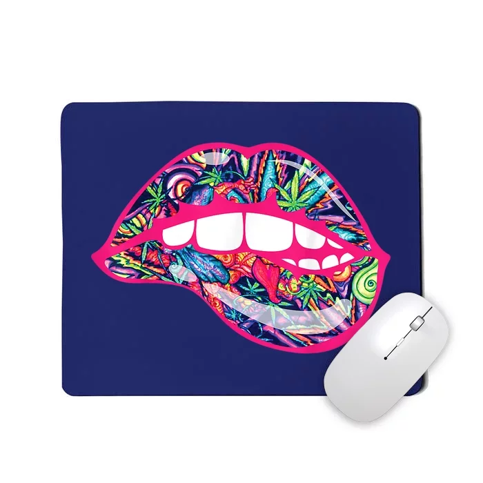 Biting Lips 420 Weed Cannabis Marijuana Stoner Gift Mousepad