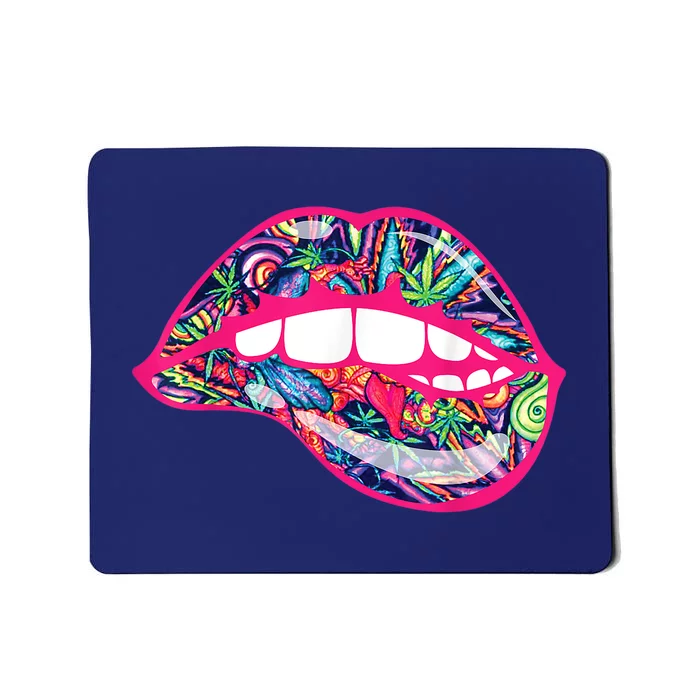 Biting Lips 420 Weed Cannabis Marijuana Stoner Gift Mousepad