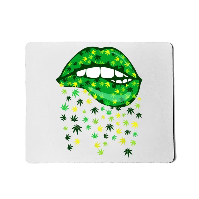 Biting Lips 420 Weed Cannabis Marijuana Stoner Gift Mousepad