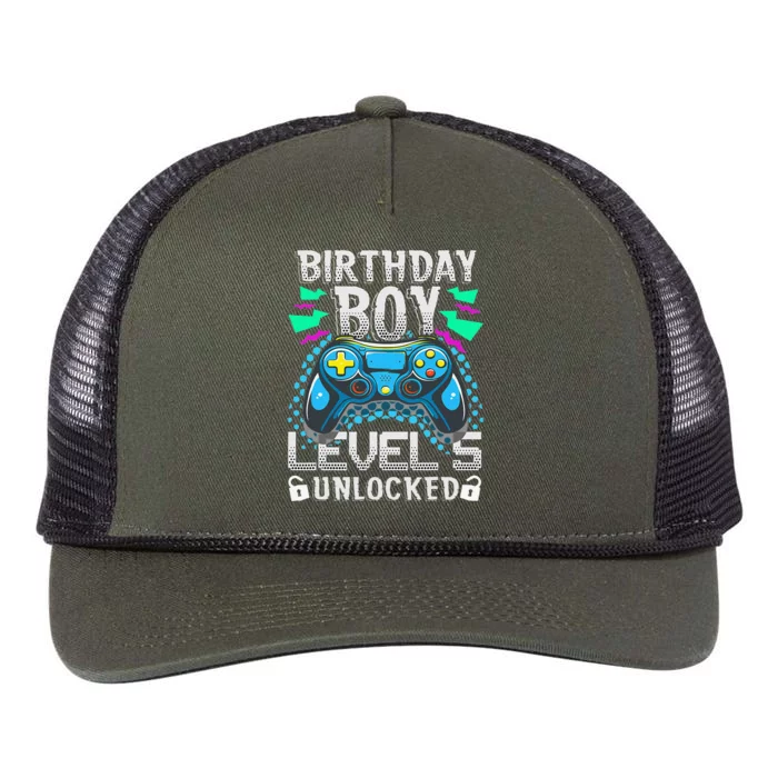 Birthday Level 5 Unlocked Gamer 5th Birthday Gift Retro Rope Trucker Hat Cap