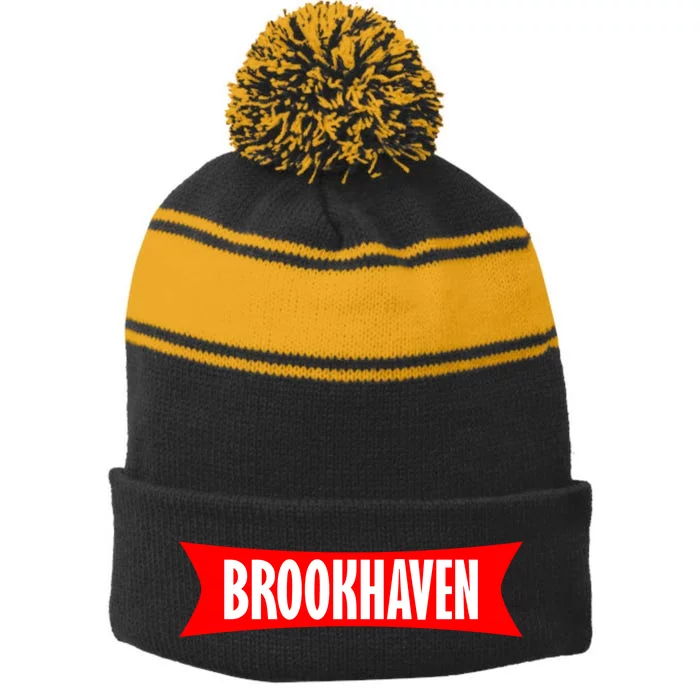 Brookhaven Logo Stripe Pom Pom Beanie