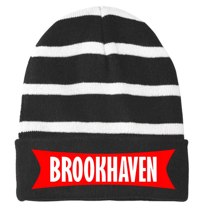 Brookhaven Logo Striped Beanie with Solid Band