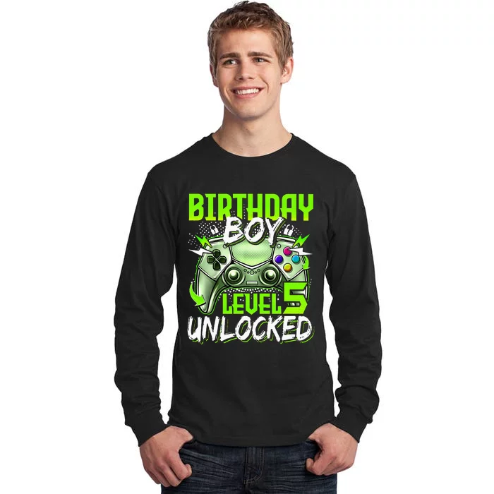 Birthday Level 5 Unlocked Video Gamer Birthday Tall Long Sleeve T-Shirt