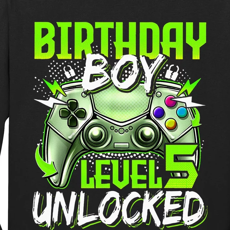 Birthday Level 5 Unlocked Video Gamer Birthday Tall Long Sleeve T-Shirt