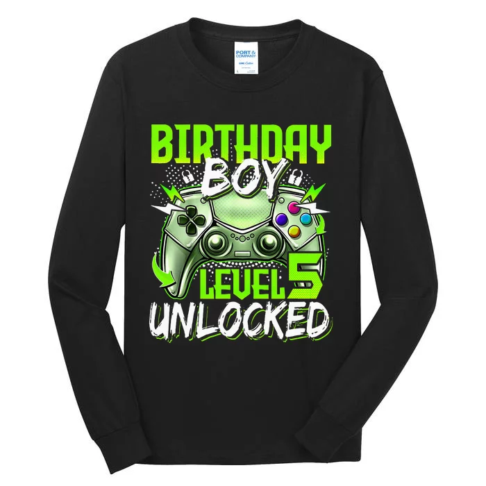 Birthday Level 5 Unlocked Video Gamer Birthday Tall Long Sleeve T-Shirt