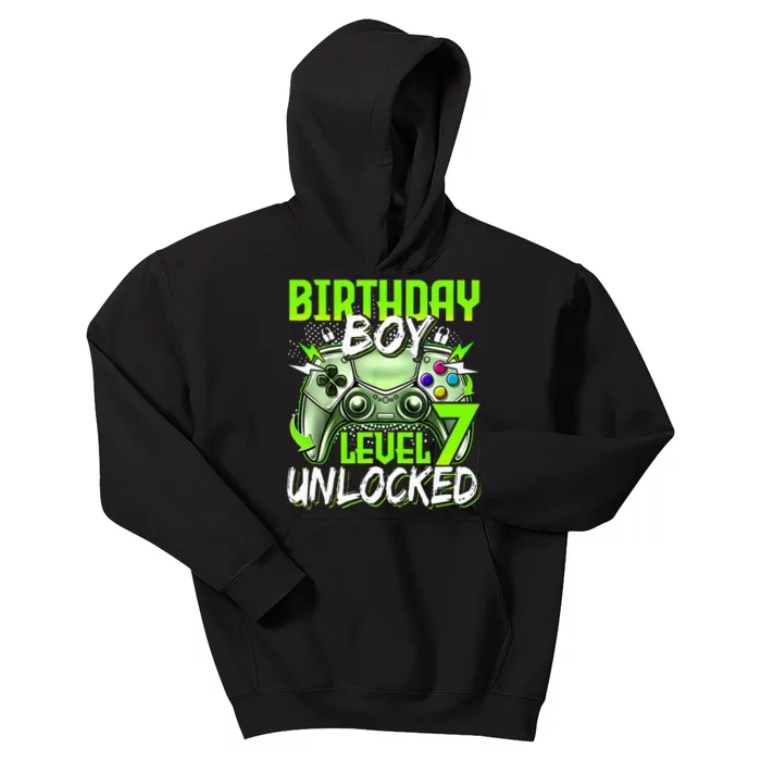 Birthday Level 7 Unlocked Video Gamer Birthday Kids Hoodie