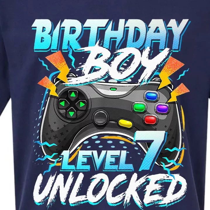 Birthday Level 7 Unlocked Video Game Birthday Party Sueded Cloud Jersey T-Shirt