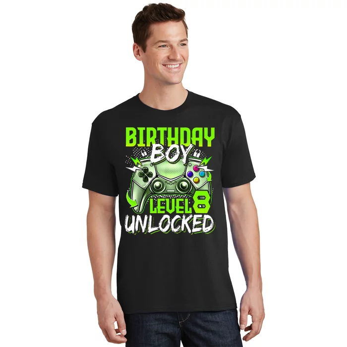 Birthday Level 8 Unlocked Video Gamer Birthday T-Shirt