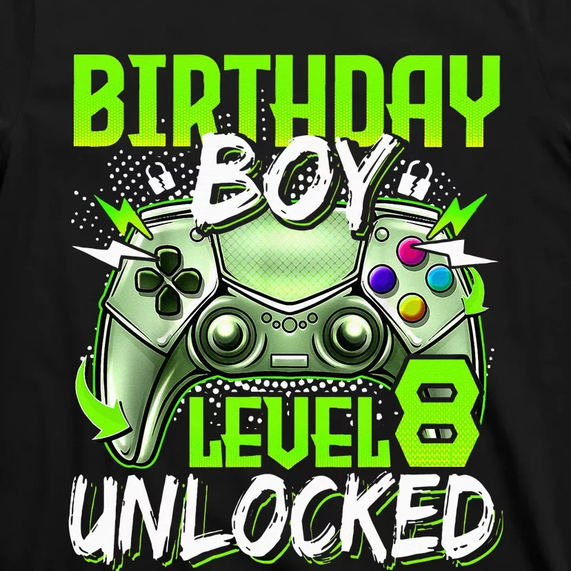 Birthday Level 8 Unlocked Video Gamer Birthday T-Shirt