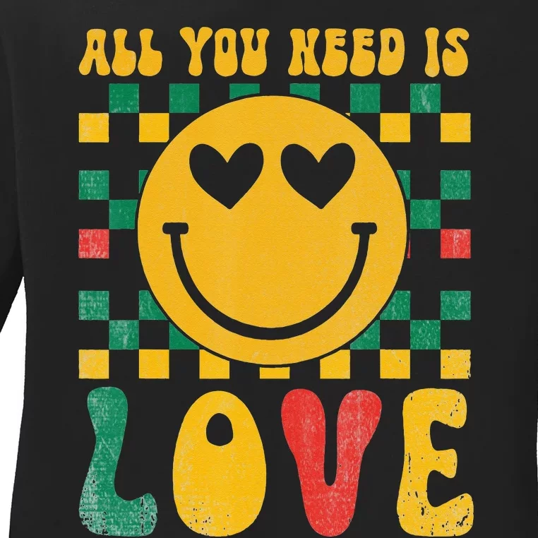 Black love and peace Apparel during the Black History Month. Ladies Long Sleeve Shirt