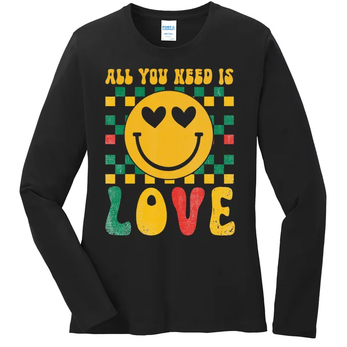 Black love and peace Apparel during the Black History Month. Ladies Long Sleeve Shirt