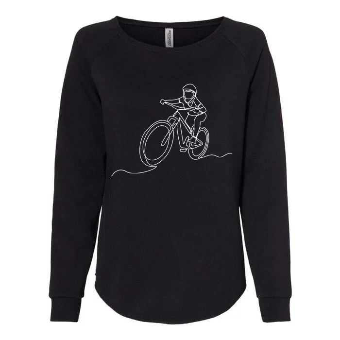 Bicycle Line Art Drawing Mountain Bike Womens California Wash Sweatshirt