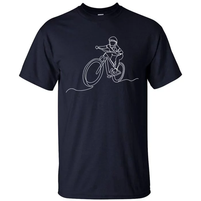 Bicycle Line Art Drawing Mountain Bike Tall T-Shirt