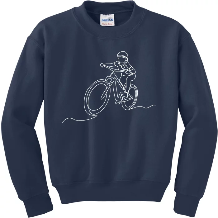 Bicycle Line Art Drawing Mountain Bike Kids Sweatshirt