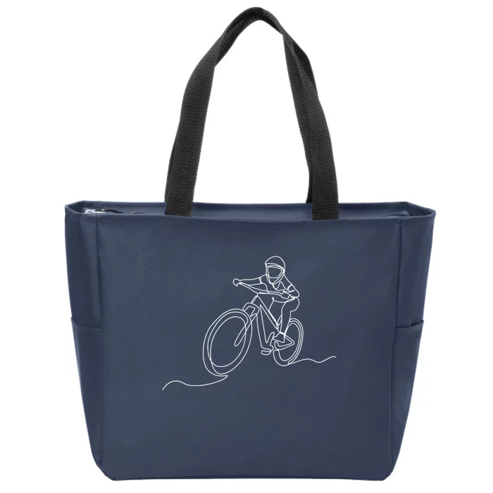 Bicycle Line Art Drawing Mountain Bike Zip Tote Bag