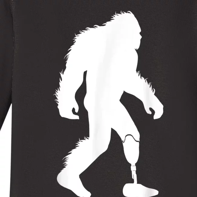 Bigfoot Leg Ampu Sasquatch Wearing Prosthetic Leg Baby Long Sleeve Bodysuit