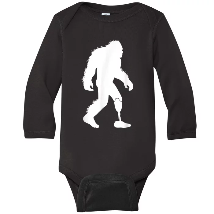 Bigfoot Leg Ampu Sasquatch Wearing Prosthetic Leg Baby Long Sleeve Bodysuit