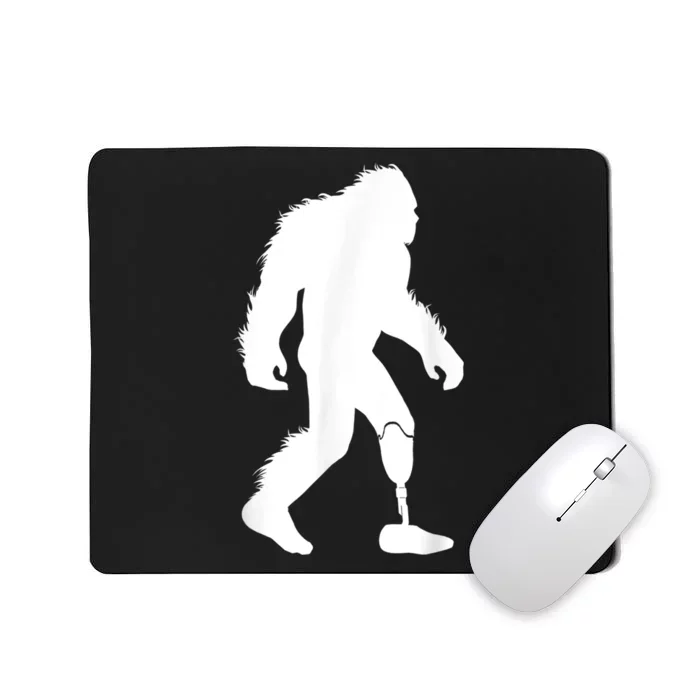 Bigfoot Leg Ampu Sasquatch Wearing Prosthetic Leg Mousepad