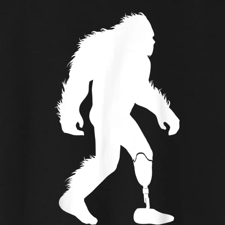 Bigfoot Leg Ampu Sasquatch Wearing Prosthetic Leg Women's Crop Top Tee