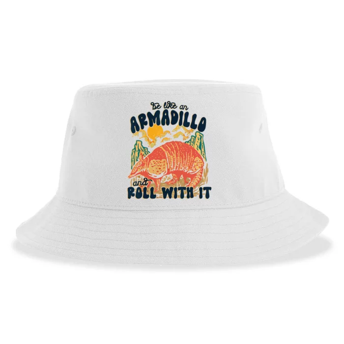 Be Like An Armadillo Roll With It Western Southern Country Sustainable Bucket Hat