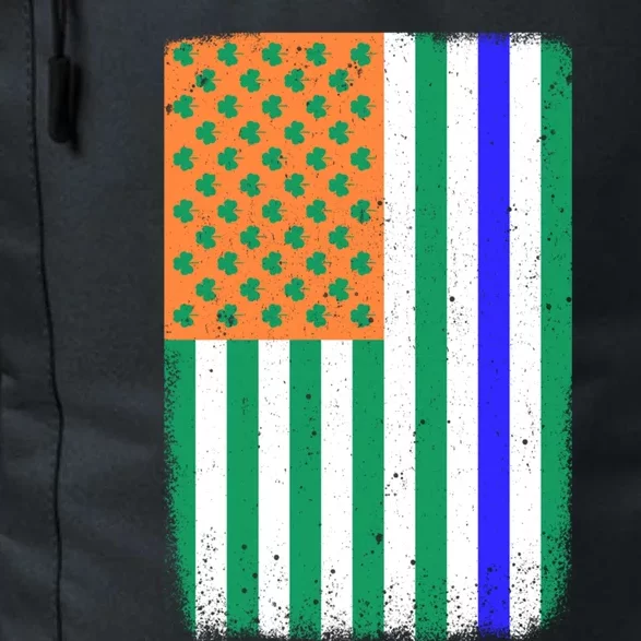 Blue Line American Irish Flag St Patrick's Day Police And Cop Cute Gift Daily Commute Backpack