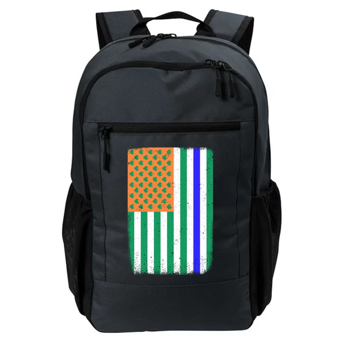 Blue Line American Irish Flag St Patrick's Day Police And Cop Cute Gift Daily Commute Backpack