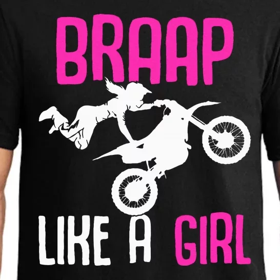 Braap Like A Girl Dirt Bikes Motocross Dirt Biking Pajama Set