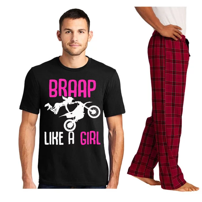 Braap Like A Girl Dirt Bikes Motocross Dirt Biking Pajama Set