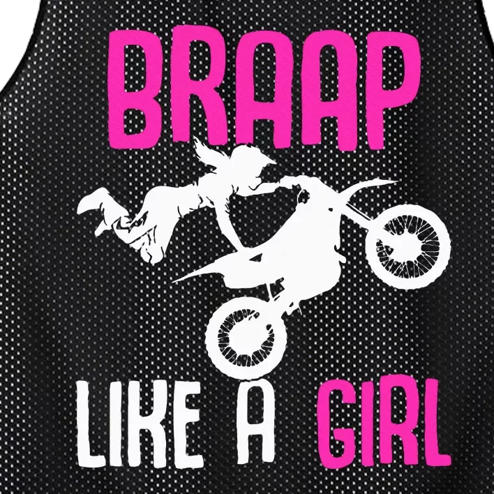 Braap Like A Girl Dirt Bikes Motocross Dirt Biking Mesh Reversible Basketball Jersey Tank