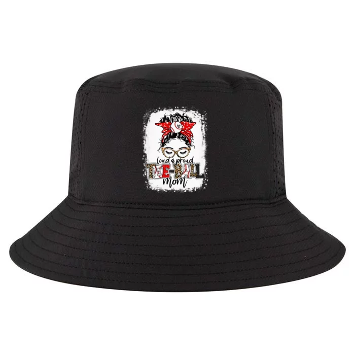 Bleached Loud And Proud BaseBall Mom Life Messy Bun Teeball Cool Comfort Performance Bucket Hat