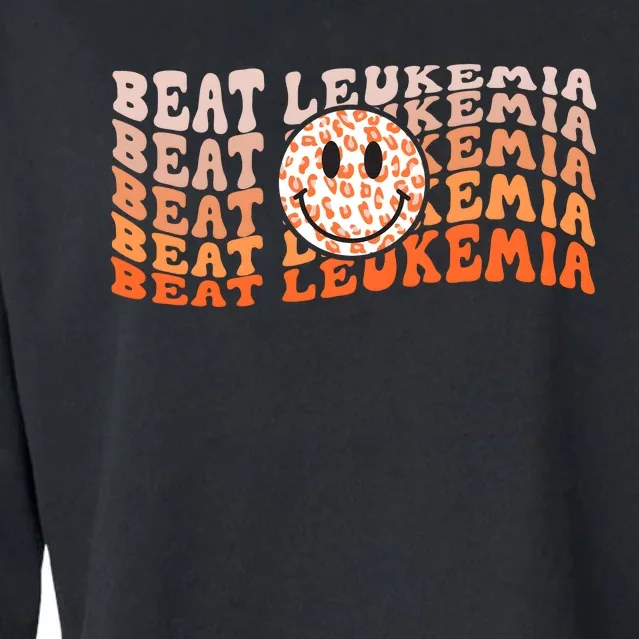 Beat Leukemia Awareness Leukemia Ribbon Cropped Pullover Crew