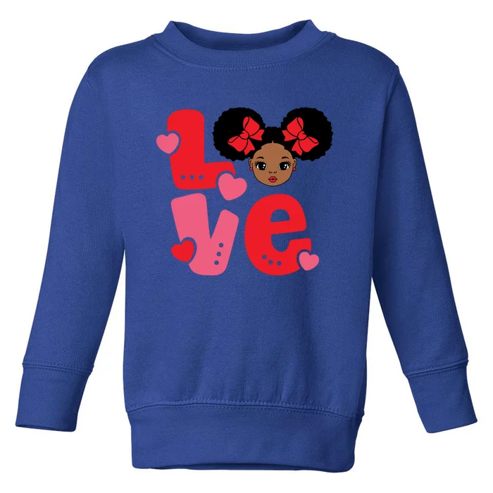 Black Love African American Valentines Day Gift Toddler Sweatshirt