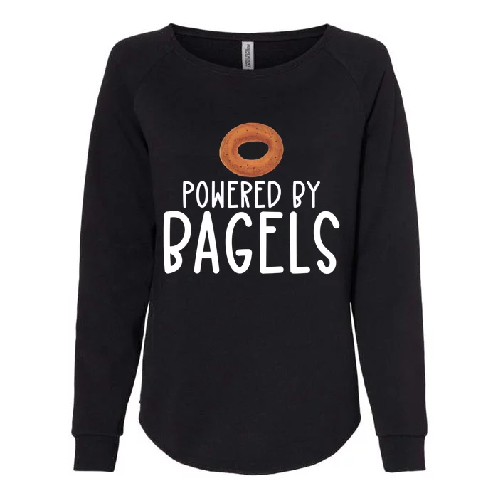 Bagel Lover Art Powered By Bagels Gift Womens California Wash Sweatshirt