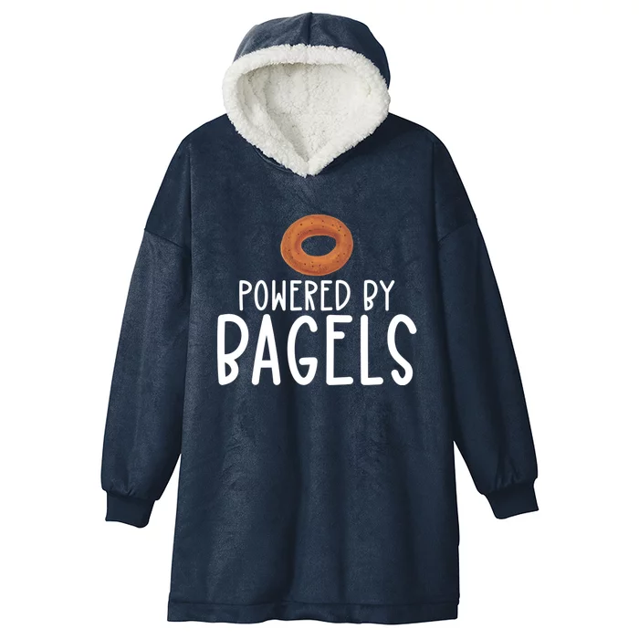 Bagel Lover Art Powered By Bagels Gift Hooded Wearable Blanket